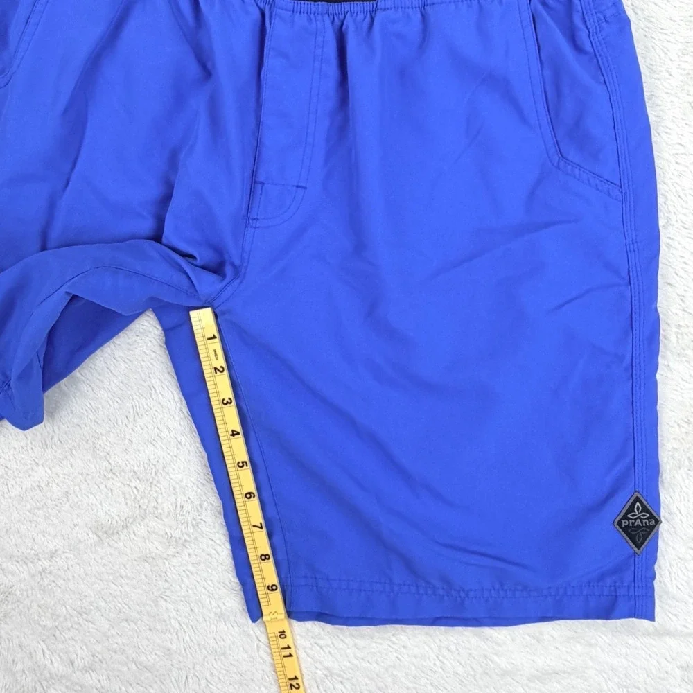 prAna Breathe Athletic Shorts Men XL Blue Performance Stretch Gym Unlined 10